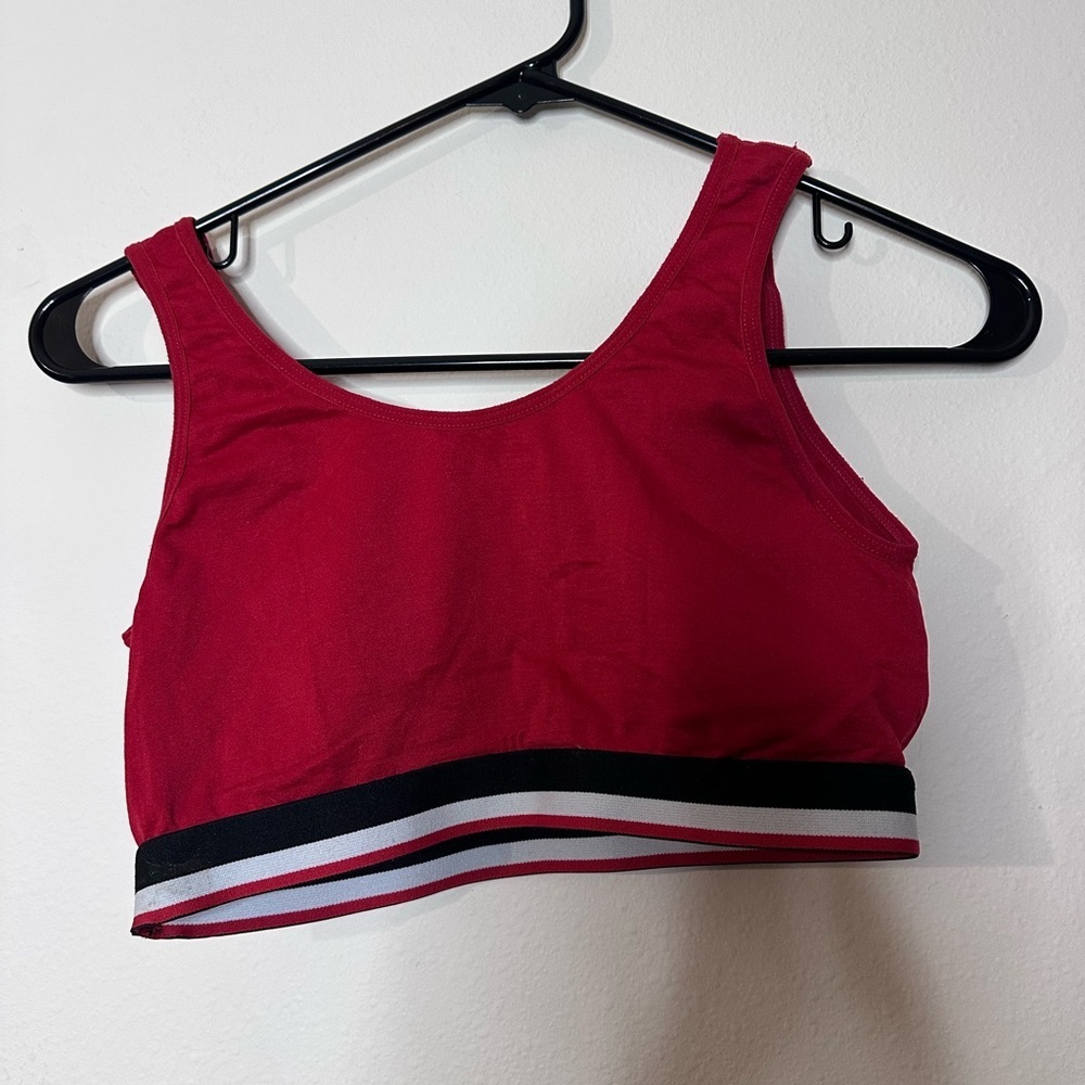 U.S. Polo Assn. Red Sports Bra with Black and White Trim - Picture 3 of 3